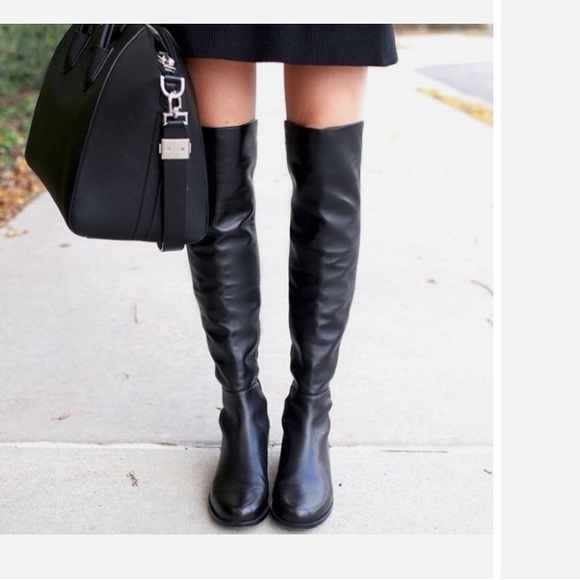 Stuart Weizmann Iconic 50/50 Black Leather Over the Knee Women’s Boot 7.5M NIB - Picture 8 of 8